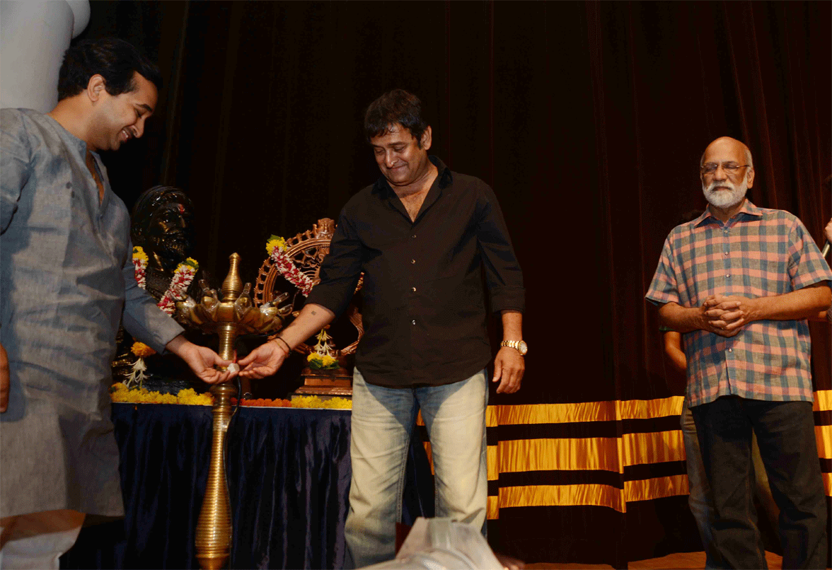 MAHARASHTRA KALA NIDHI & SWABHIMAAN SANGHATANA PRESIDENT NITESH NARAYANRAO RANE DURING NATYASAMPADA'S 50th PLAY "ZHALACH PAHIJE" A MARATHI DRAMA AT SHANMUKHANANDA HALL SION.