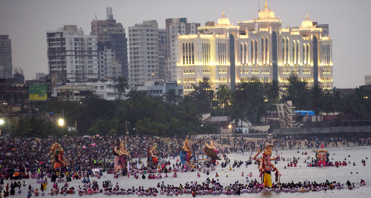 Ganesh Visarjan (Immersion) at Girgaon Chowpatty.