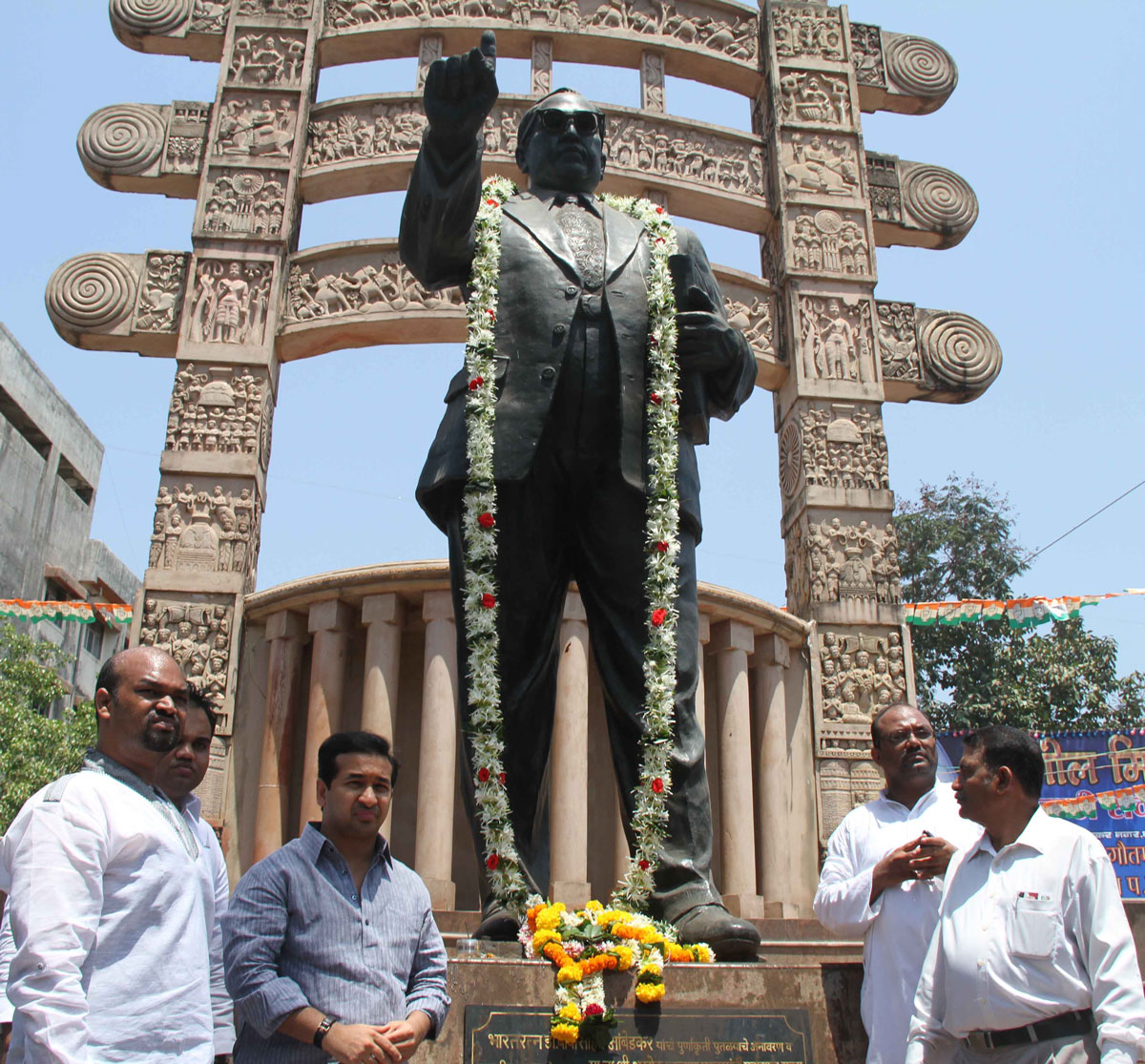 SWABHIMAN SANGHATANA PRESIDENT NITESH RANE AT GHAPKOPAR RAMABAI COLONY.