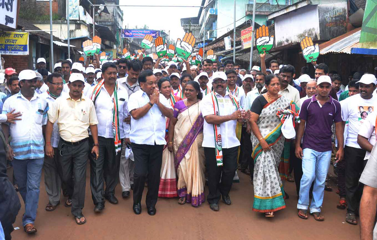 Kudal & Kankavli Assembly Congress Candidates Narayanrao Rane & Nitesh Rane Campaign Rally.