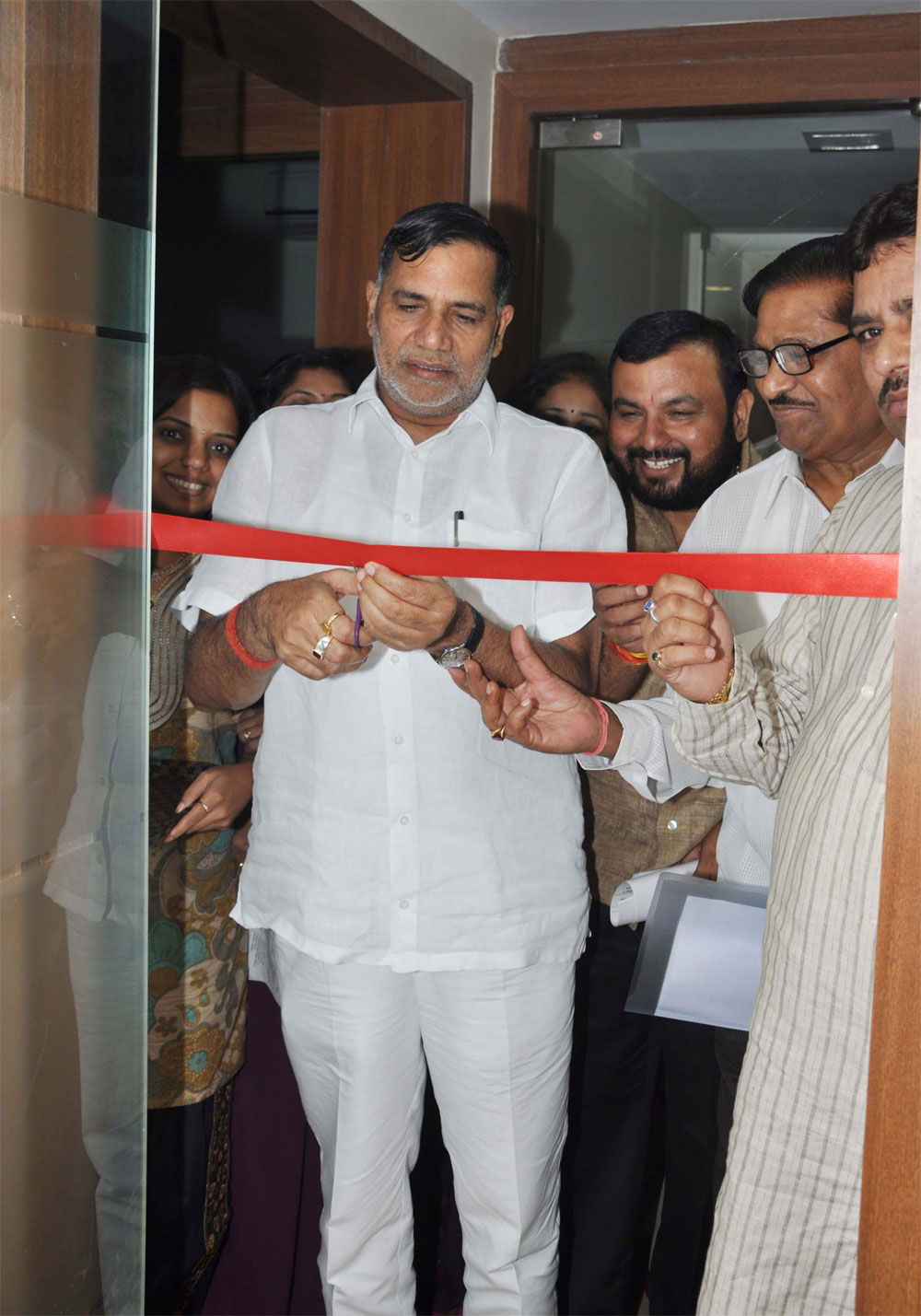 MUMBAI CONGRESS PRESIDENT KRIPASHANKAR SINGH AT RAJIV GANDHI BHAVAN TO INAUGRATE TEACHER CELL OFFICE .