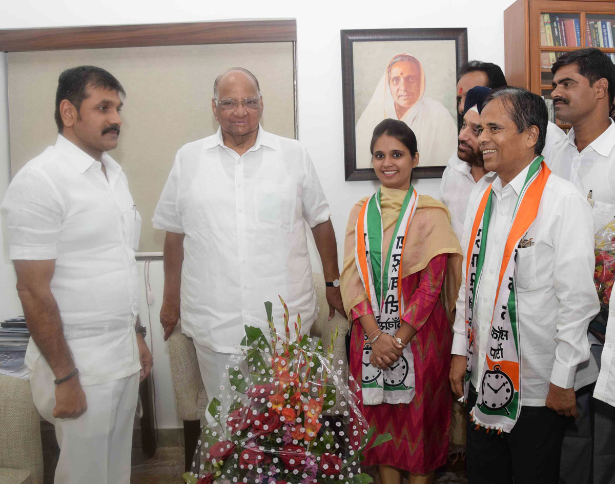 NCP Supremo Sharad Pawar & NCP Mumbai President Sachin Ahir at Silver Oak.