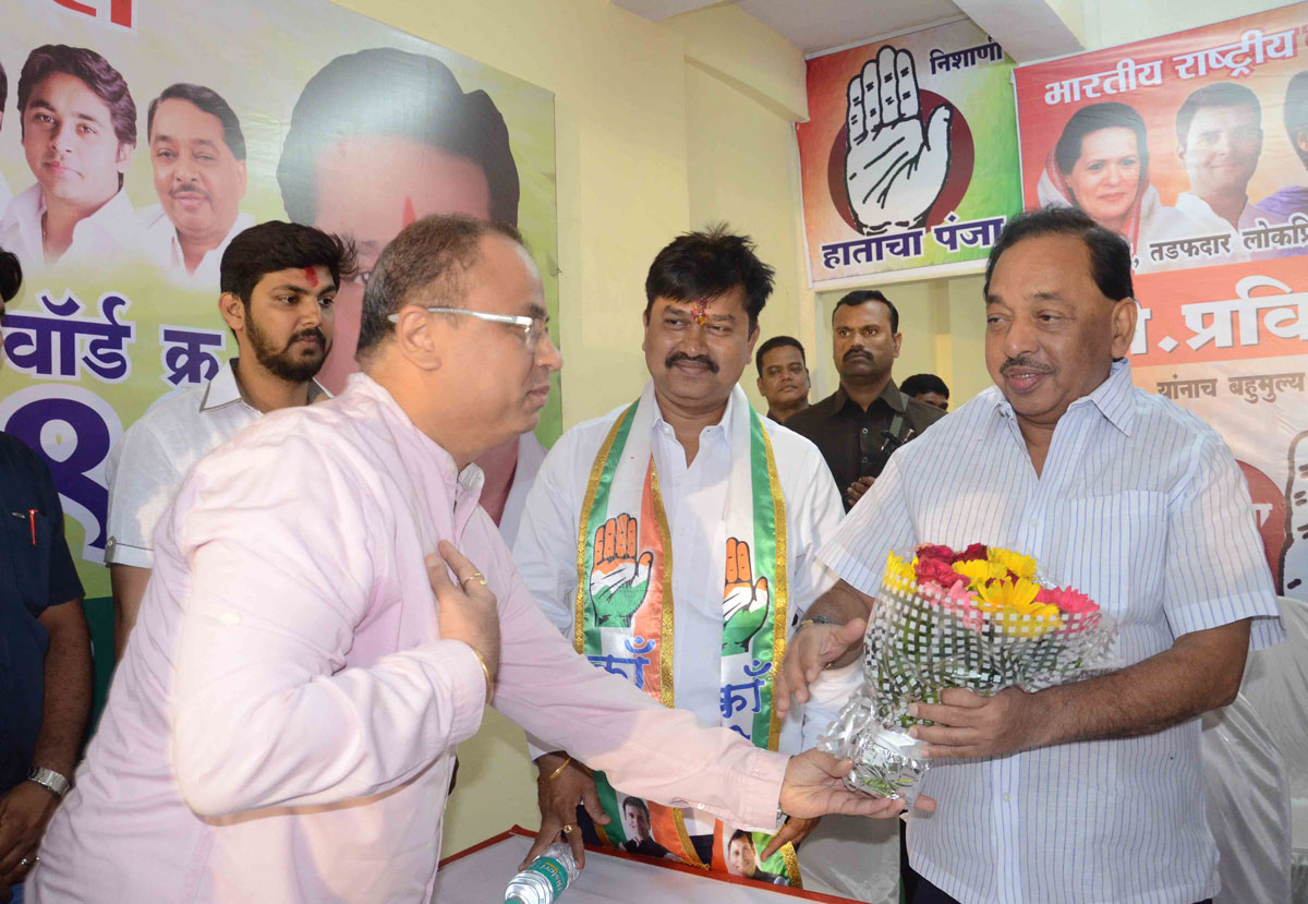 Congress Leader Narayanrao Rane visited Congress Candidate Pravin Nalawde at Bandra