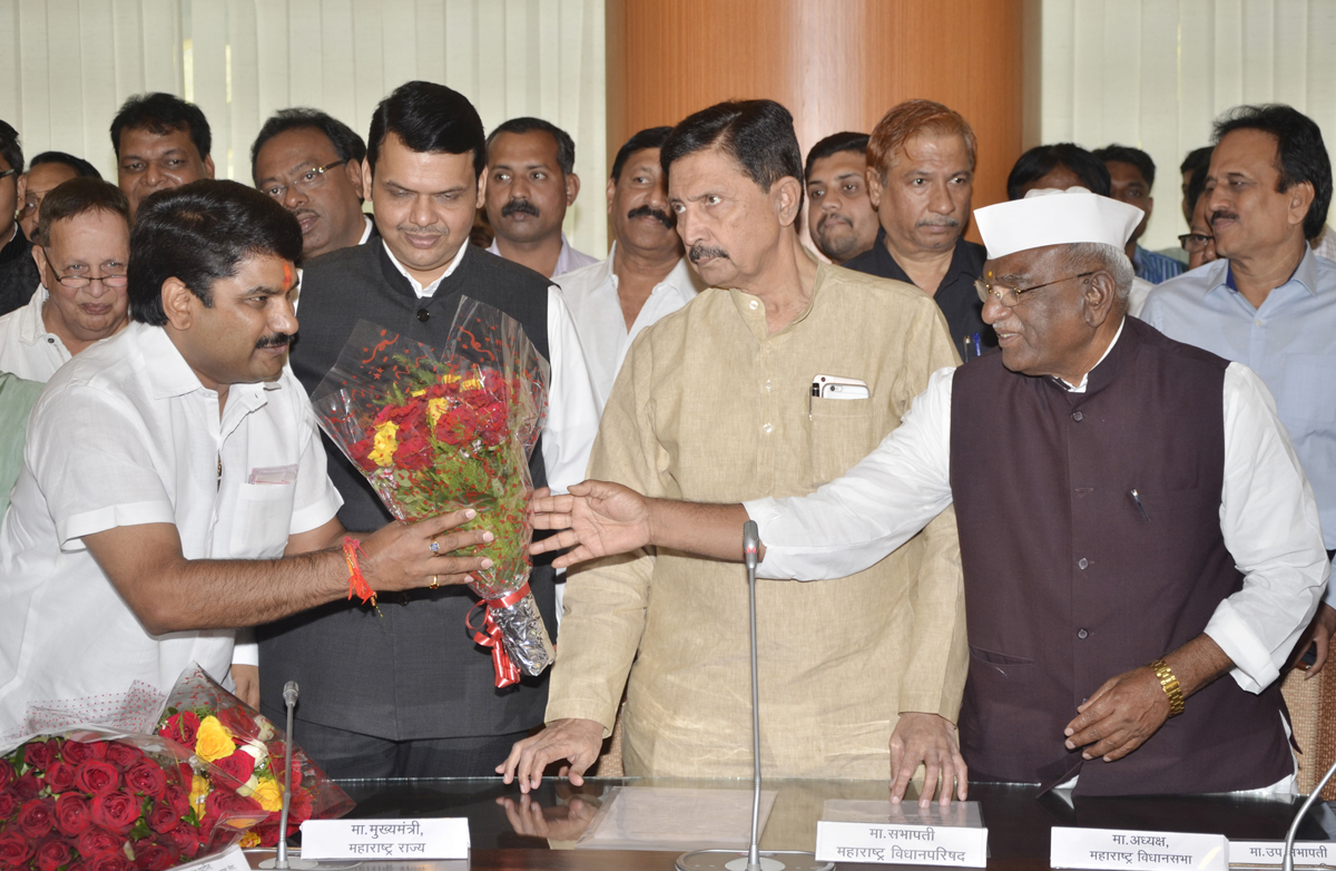 Newly Elected MLC's Oath Ceremony at Vidhan Bhavan in Chief Presence of Chief Minister Devendra Fadnavis,President Haribhau Bagde,Sabhapati Ramraje Nimbalkar.