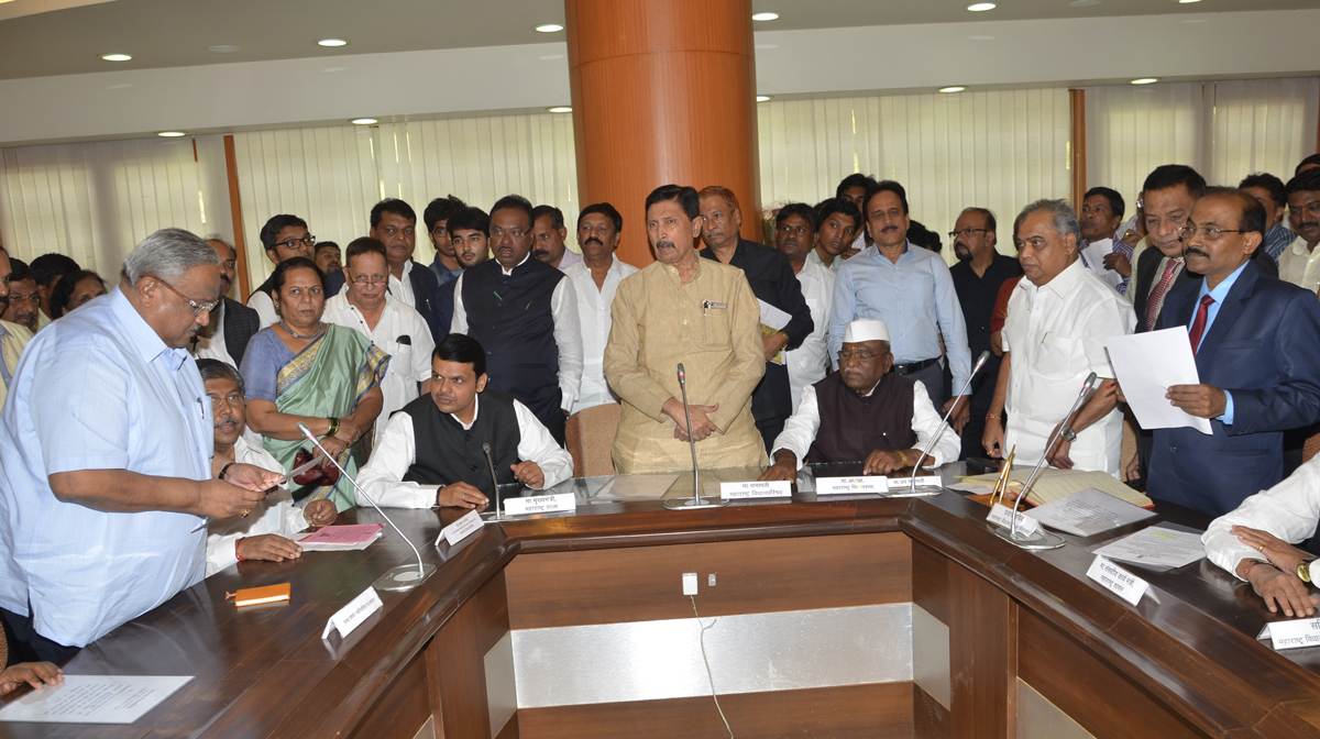 Newly Elected MLC's Oath Ceremony at Vidhan Bhavan in Chief Presence of Chief Minister Devendra Fadnavis,President Haribhau Bagde,Sabhapati Ramraje Nimbalkar.