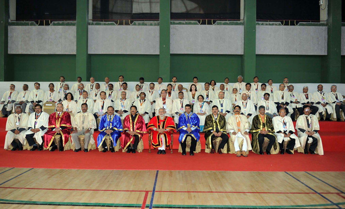 The Prime Minister of India Narendra Modi duringThe Indian Science Congress Association Programme at Kalina University.