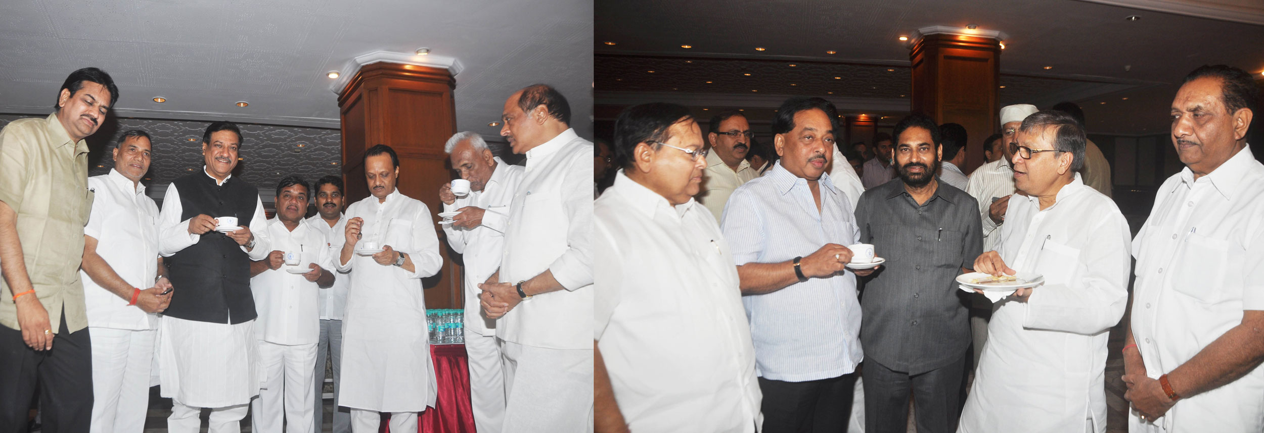 TEA PARTY BY CHIEF MINISTER PRITHVIRAJ CHAVAN AT SAYHADRI GUEST HOUSE.