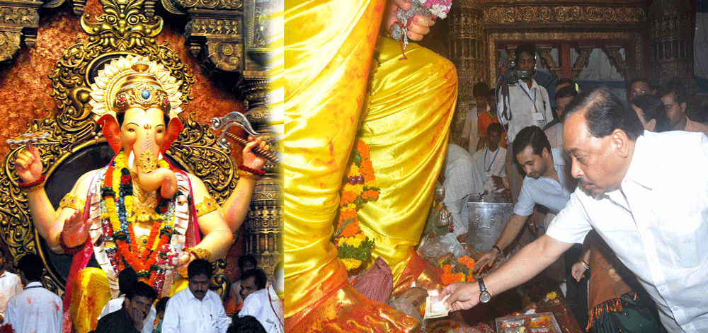 REVENUE MINISTER NARAYAN RANE AT LALBAUGH RAJA.