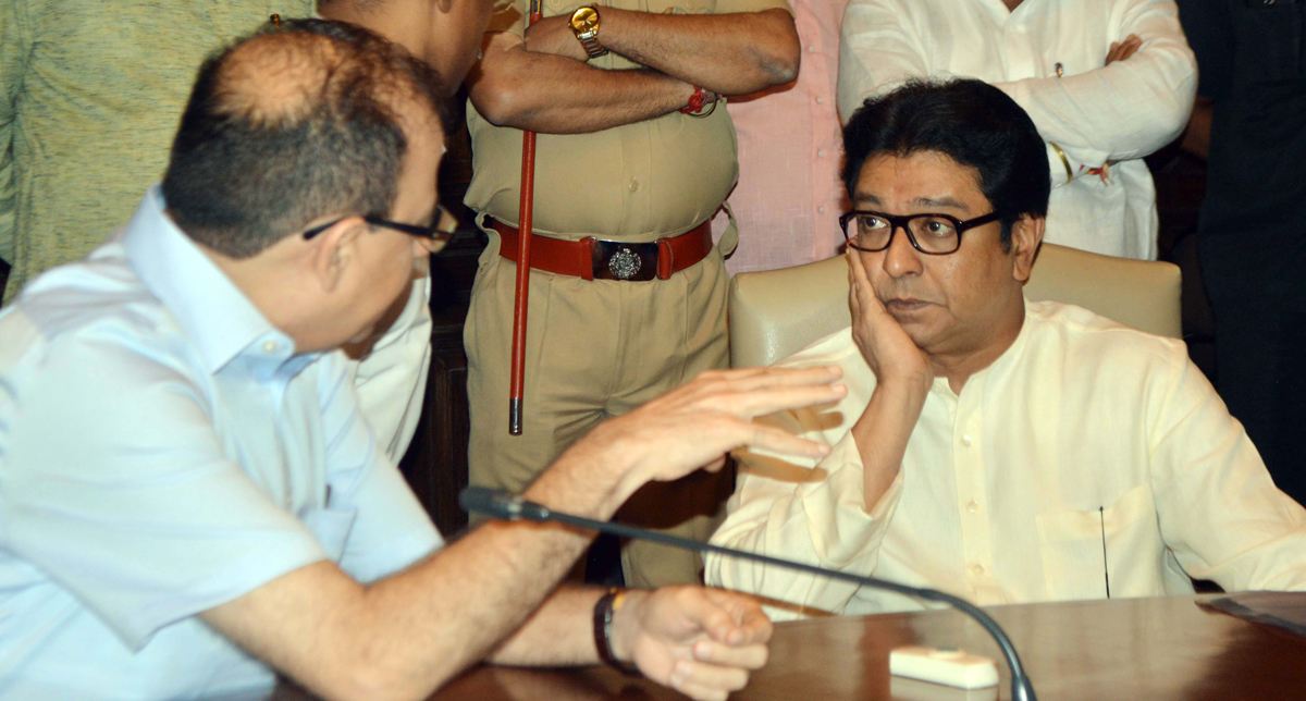 MNS Chief Raj Thackarey meets BMC Commissioner Ajoy Mehta on Hawkers Issue at BMC Head Quarters CST Mumbai.