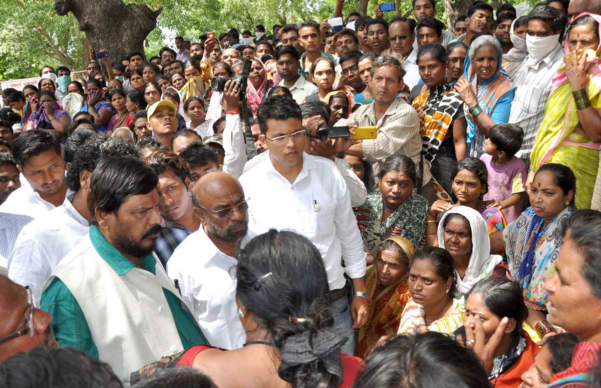 RPI President & MP Ramdas Athawale visit Ahmed Nagar.