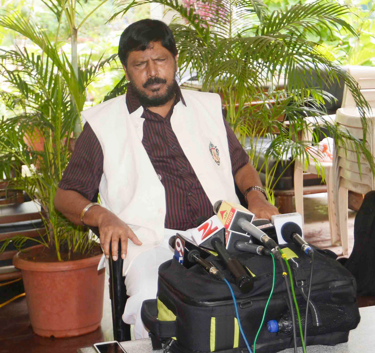 RPI Leader MP Ramdas Athawale Press Conference at Savidhan Bandra.