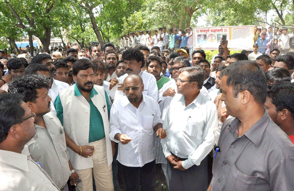 RPI President & MP Ramdas Athawale visit Ahmed Nagar.