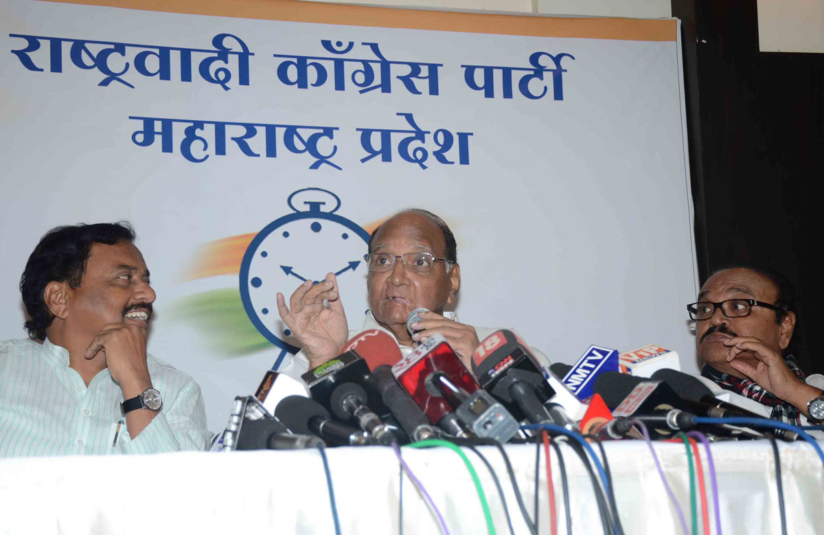 NCP Chief Sharad Pawar Press Conference at Rashtravadi Bhavan Nariman Point.