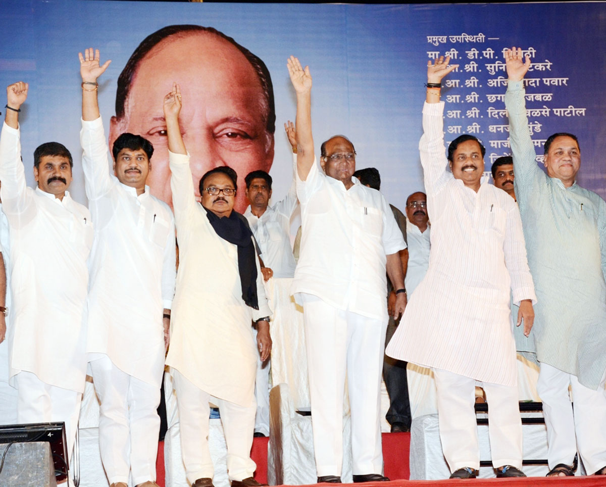 NCP National Leader Sharad Pawar during NCP Rally at Worli.
