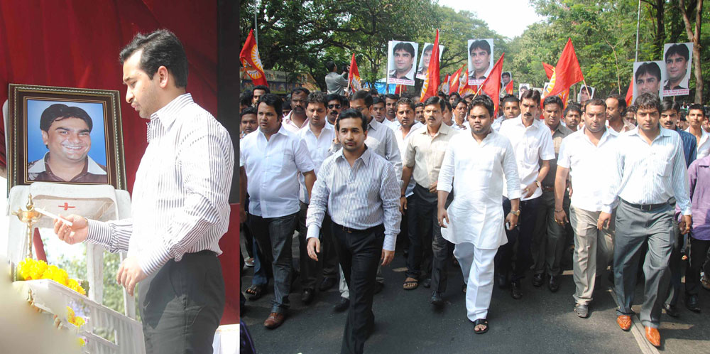 SWABHIMAN SANGHTANA PRESIDENT NITESH RANE AT AZAD MAIDAN (CST.)