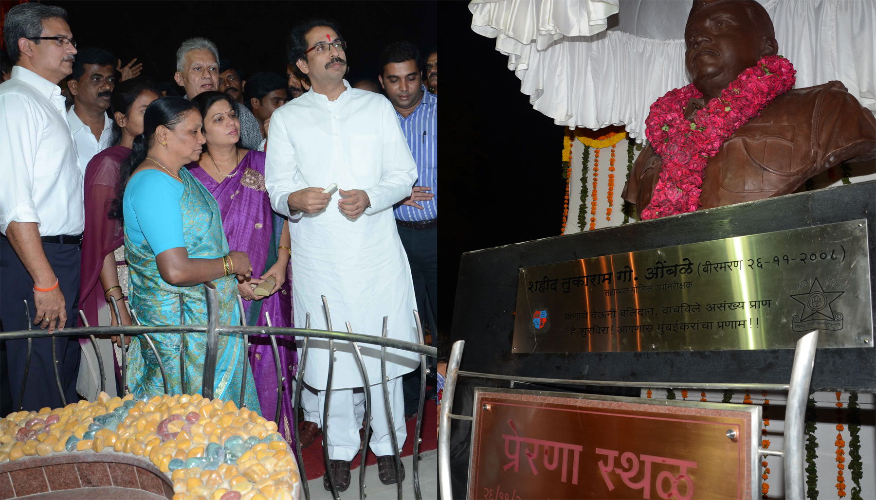 SHIVSENA WORKING PRESIDENT UDHAV THAKRE INUAGURATED SHAHID TUKRAM OMBLE STATUE AT GIRGAON CHOWPATTY.