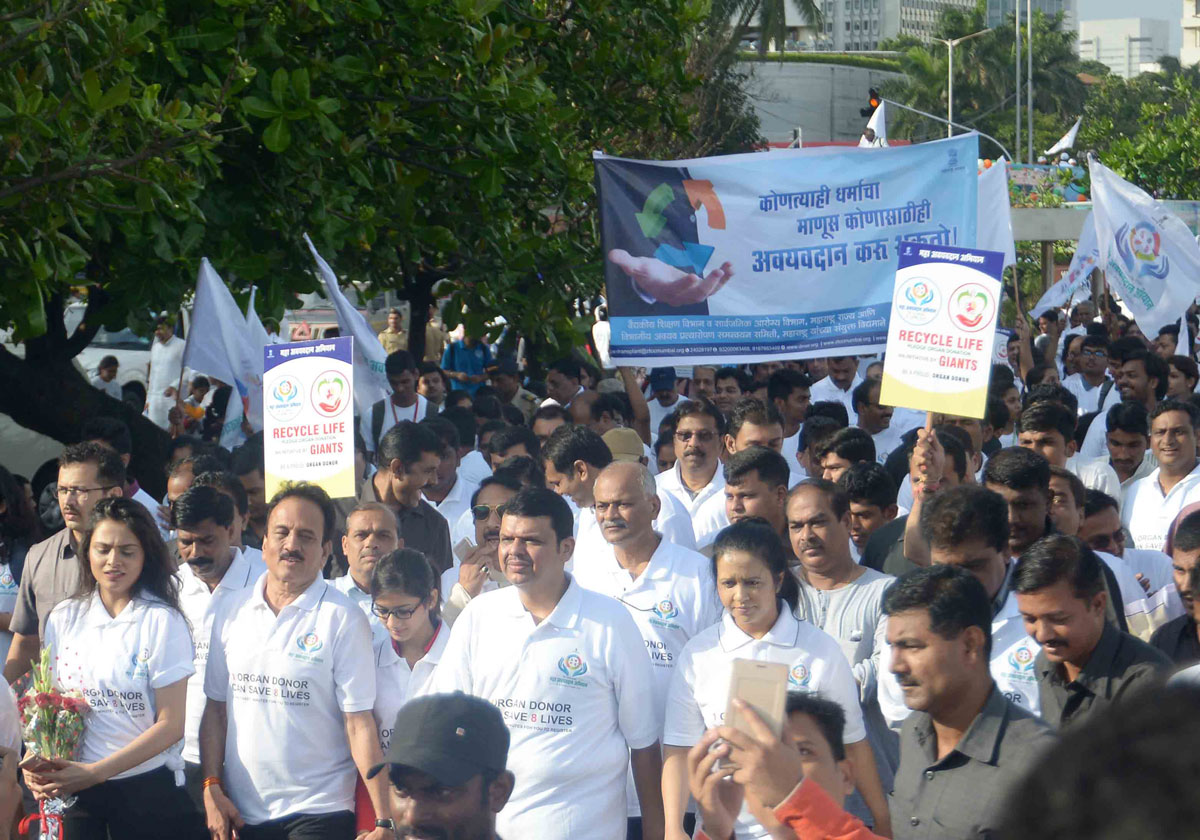 Chief Minister Devendra Fadnavis to Flag Off Organ Donor Campaign Maha Rally at Marine Drive.