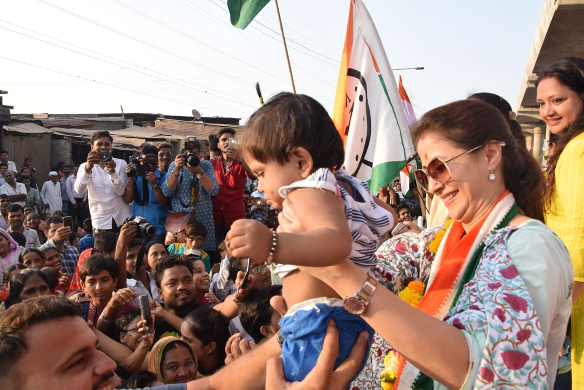 Mumbai North LS Congress-NCP Candidate Urmila Matondkar during her Campaign Rally.