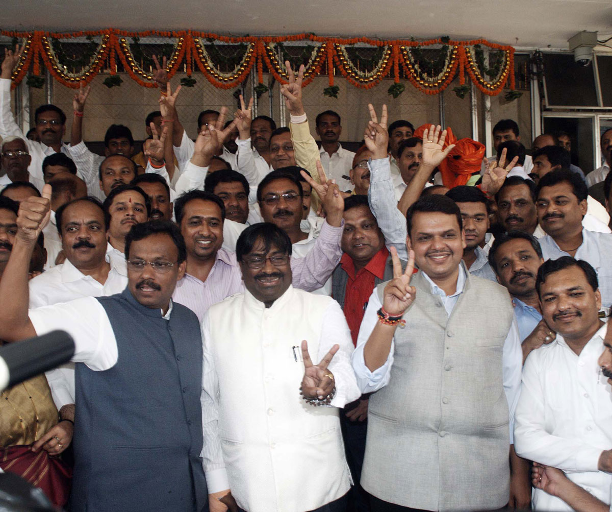 BJP MLA's at Vidhan Bhavan.