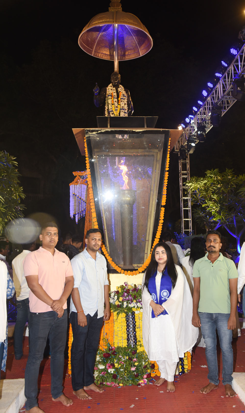 Leaders Paying Tribute to Bharatratna Mahamanav Dr. B.R. Ambedkar on 135th year Jayanti in Mumbai.