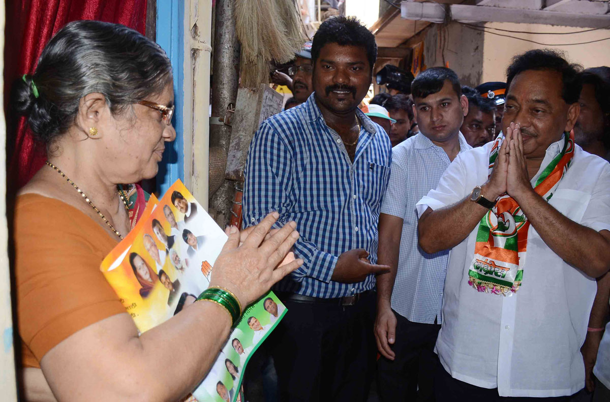 176-Bandra(E) Assembly Constituency Congress-NCP Candidate Narayanrao Rane Rally From Golibar To Hanuman Tekri Kherwadi Bandra.