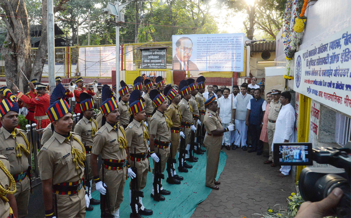 Tribute to Bharat Ratna Dr.Babasaheb Ambedkar on his Mahaparinirvan Din at Chaitya Bhoomi Dadar in Mumbai.