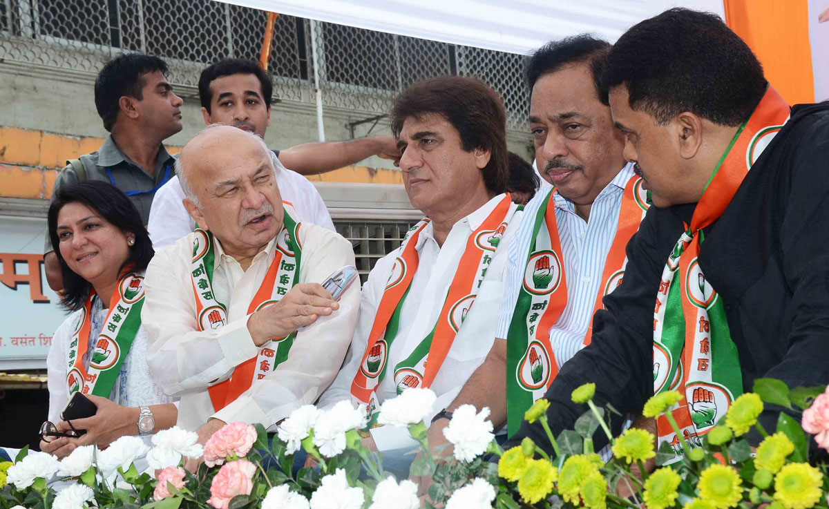 176-Bandra(E) Assembly Constituency Congress-NCP Candidate Narayanrao Rane Central Election Office Inauguration & Rally at Kherwadi Bandra.