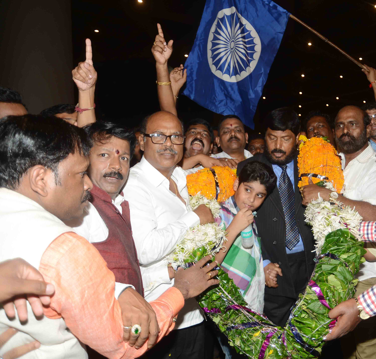 RPI Leader MP. Ramdas Athawale at T-2 Airport from Japan Tour.