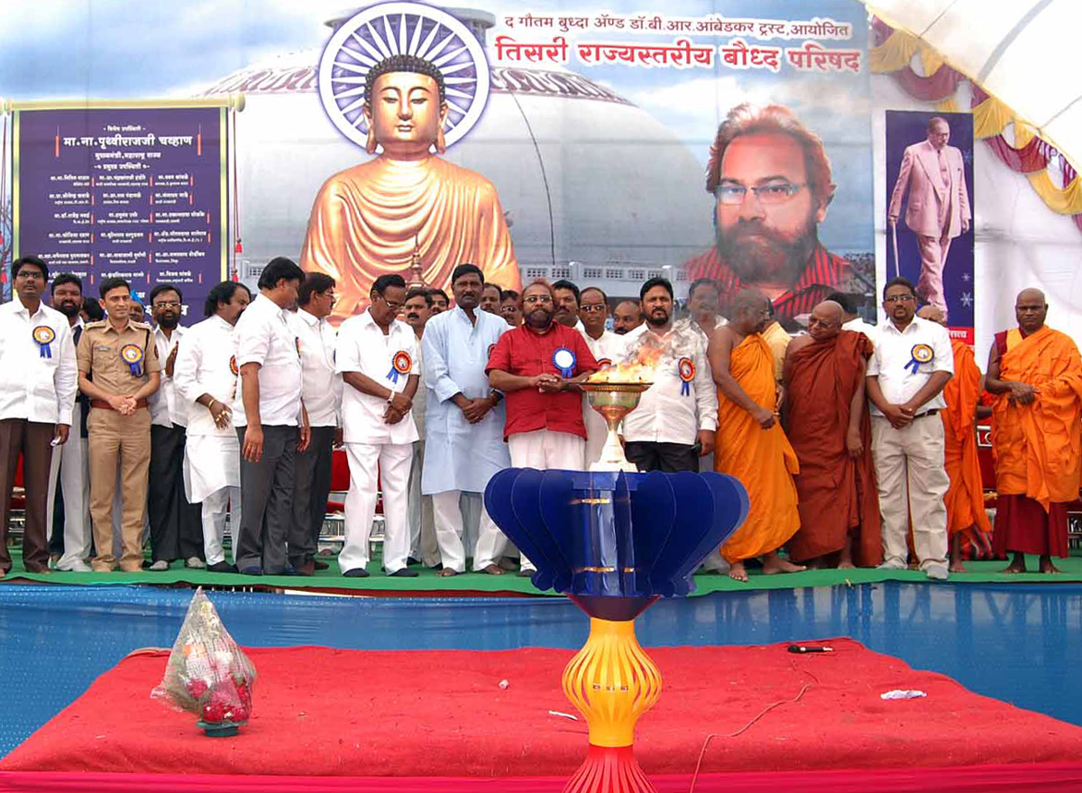 MLA & EX MINISTRE CHANDRKANT HANDORE IN 3rd STATE BUDDHA PARISHAD AT PARBHANI.