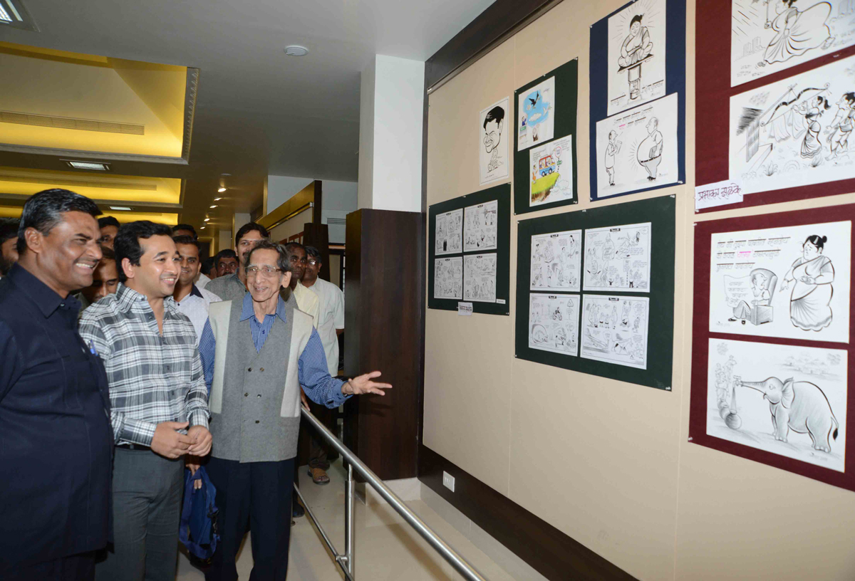 SWABHIMAAN SANGHATNA PRESIDENT NITESH NARAYANRAO RANE AT BALGANDHARAV RANG MANDIR PUNE.
