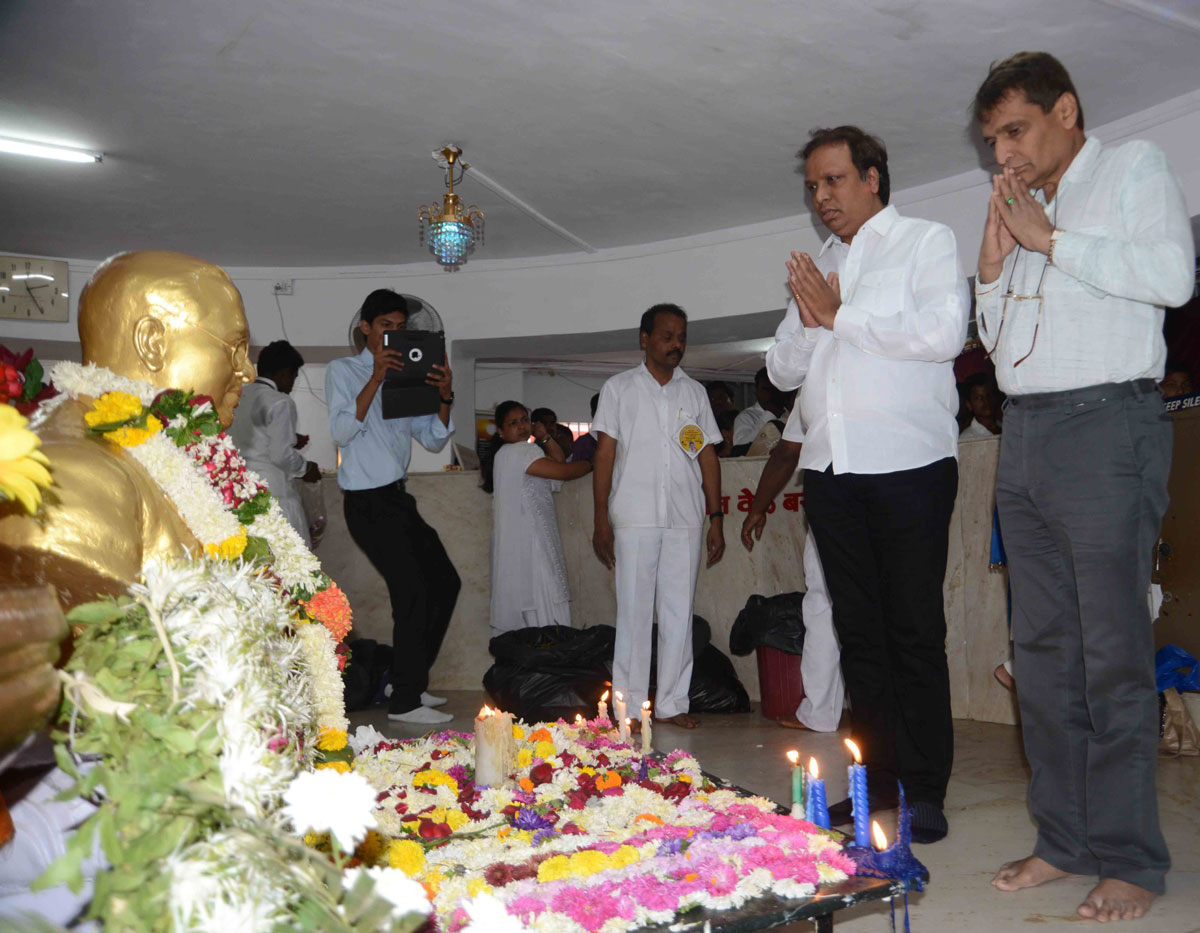 Tribute to Bharat Ratna Dr.Babasaheb Ambedkar on his Mahaparinirvan Din at Chaitya Bhoomi Dadar in Mumbai.