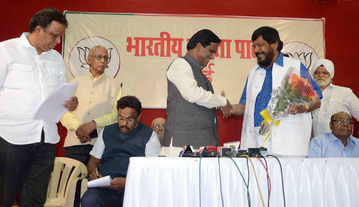 BJP & RPI Leaders Joint Press Conference at Vasant Smurti Dadar.