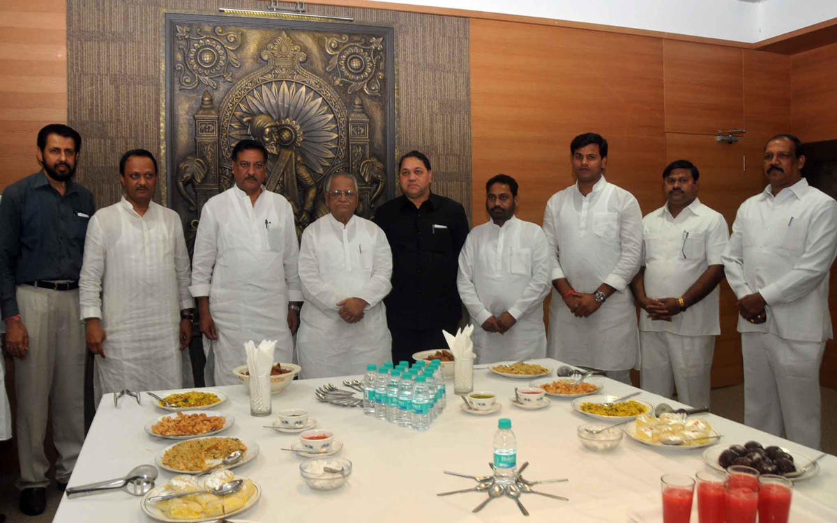 CHIEF MINISTER PRITHVIRAJ CHAVAN & DY.CHIEF MINISTER AJIT PAWAR AT VIDHAN BHAVAN AT THE END OF BUDGET SESSION IN MUMBAI.