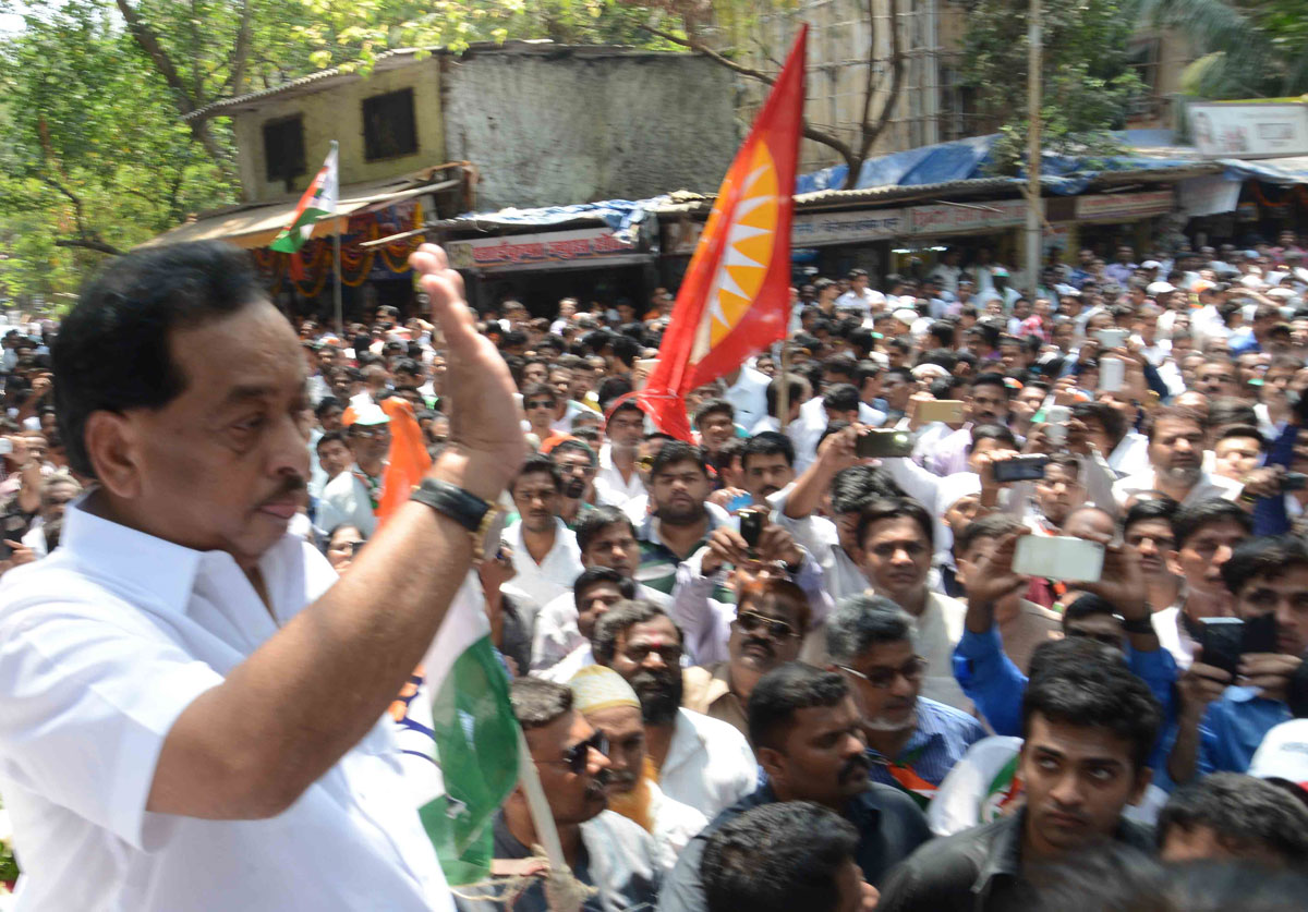 176-Bandra(E) Assembly Constituency Congress Candidate Narayanrao Rane File Nomination Form at Bandra Community Hall.