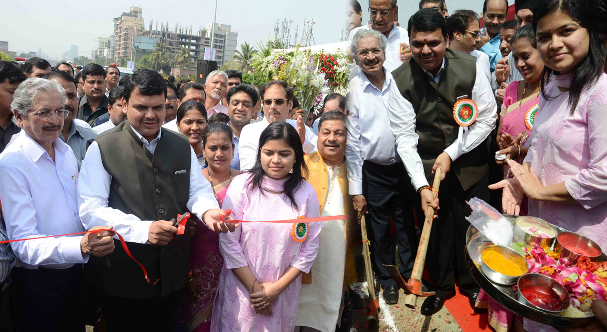Chief Minister Devendra Fadnavis & MP Poonam Mahajan at Kherwadi-BKC Bandra.