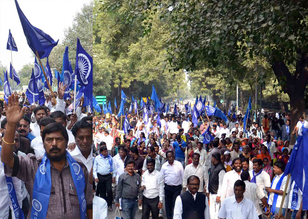 RPI PRESIDENT RAMDAS ATHWALE “MAHA MORCHA ON PARLIAMENT NEW DELHI.