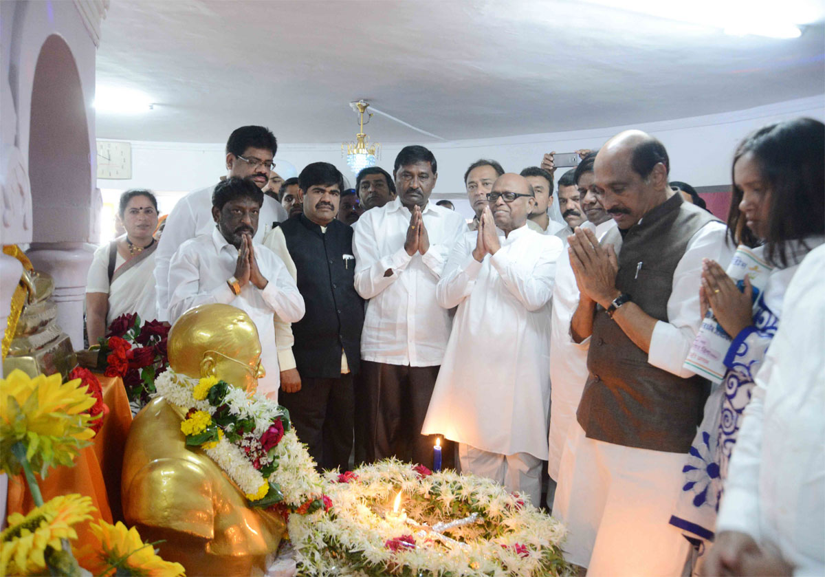 Tribute to Bharat Ratna Dr.Babasaheb Ambedkar on his Mahaparinirvan Din at Chaitya Bhoomi Dadar in Mumbai.