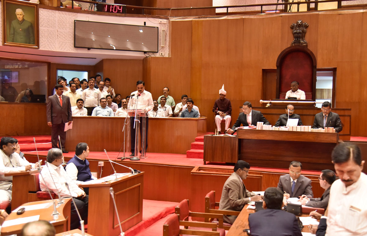 Newly Elected MLC Diwakar Raote taking Oath at Vidhan Bhavan.