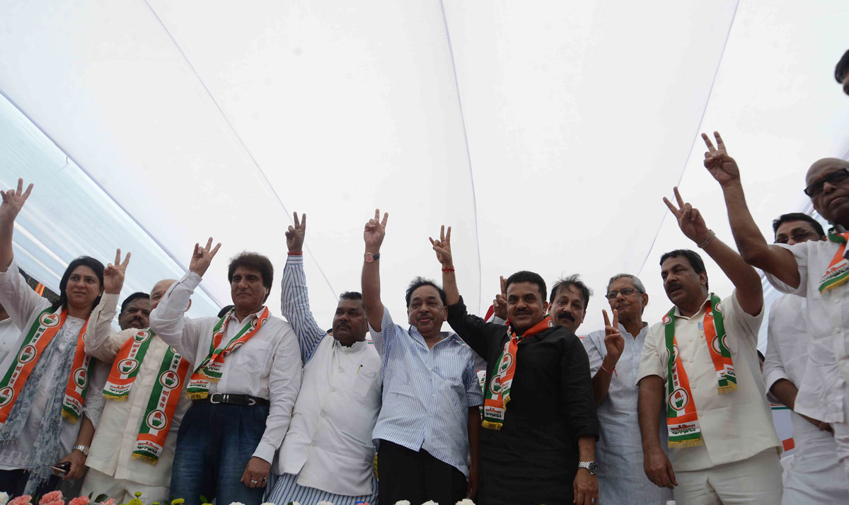 176-Bandra(E) Assembly Constituency Congress-NCP Candidate Narayanrao Rane Central Election Office Inauguration & Rally at Kherwadi Bandra.