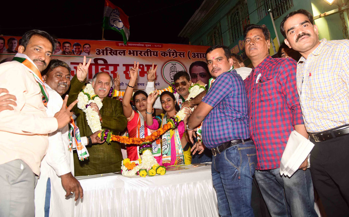 Congress Party Leader Gurudas Kamat during Election Campaign in Mumbai.