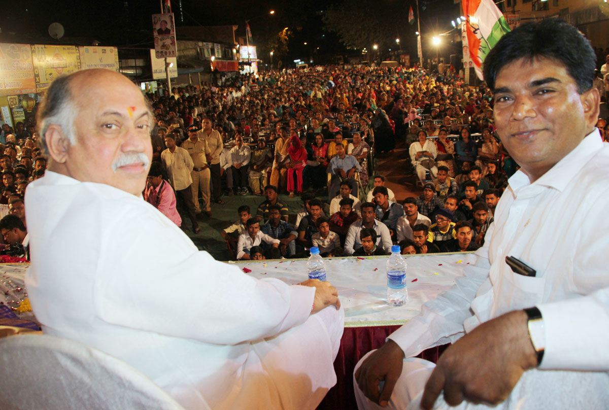 AICC Gen.Sec.& CWC Member Gurudas Kamat during Congress Party Public Meeting at Goregaon.