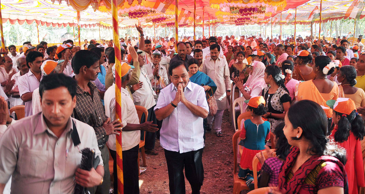 MINISTER NARAYANRAO RANE FOR ELECTION CAMPAIGN IN KOKAN.