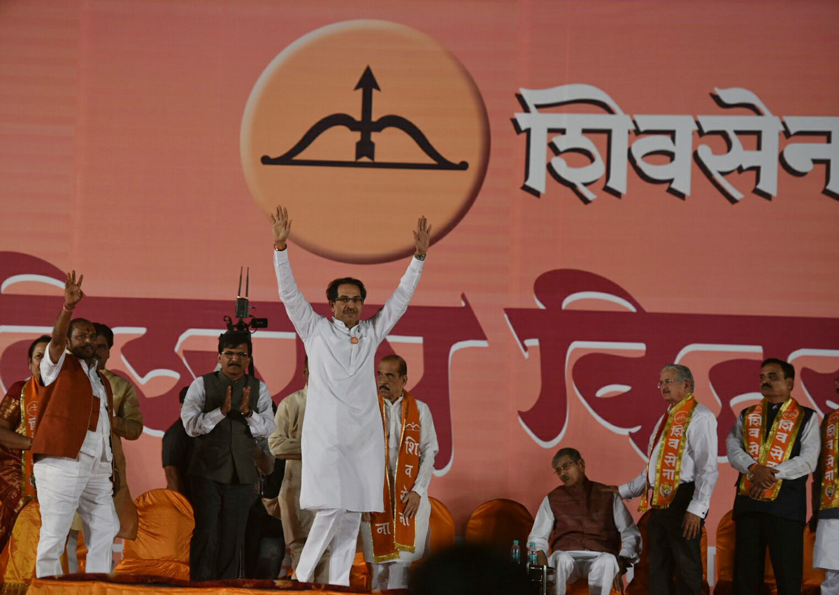 Shivsena Chief Uddhav Thackarey during Election Campaign Rally at BKC .