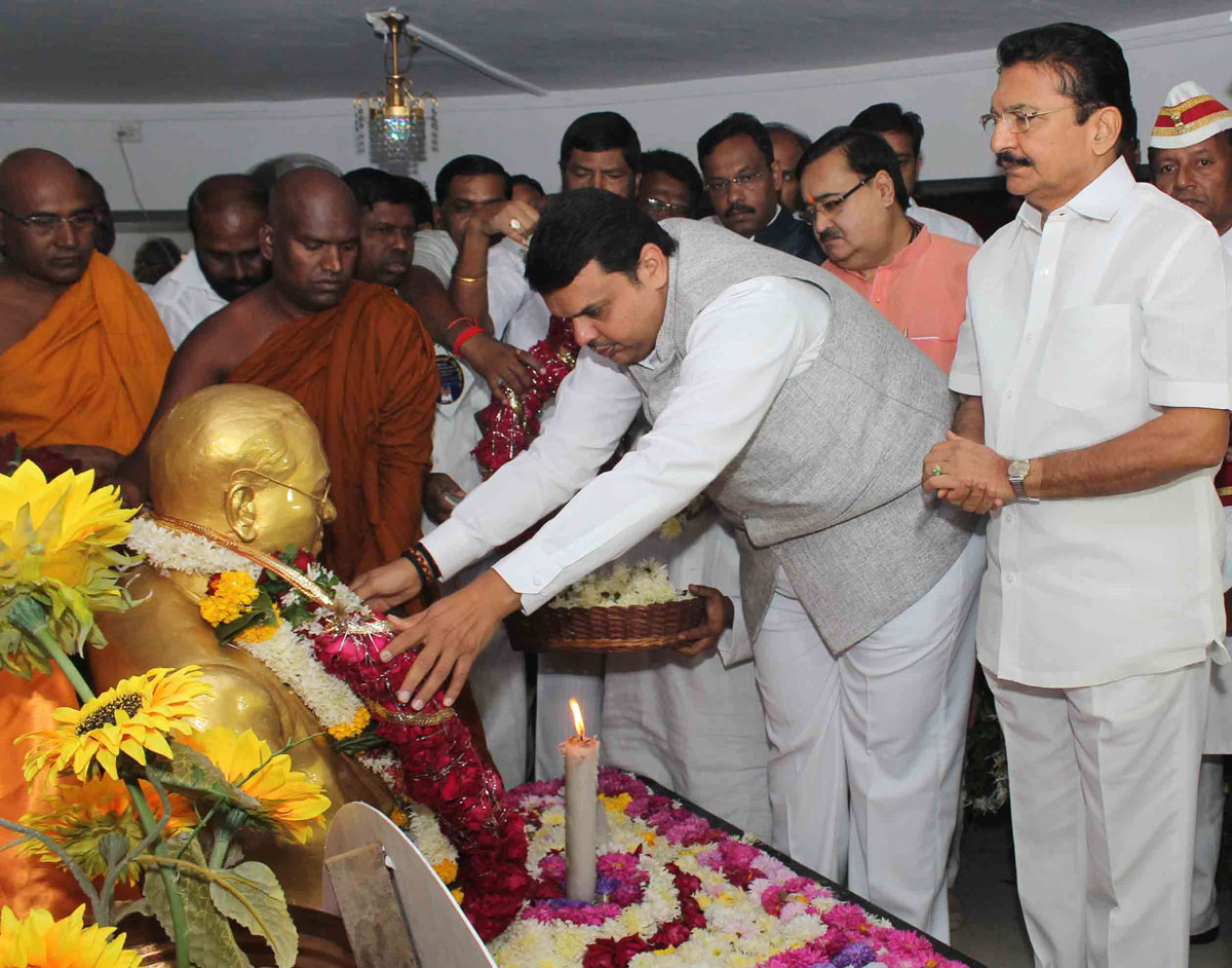 Tribute to Bharat Ratna Dr.Babasaheb Ambedkar on his Mahaparinirvan Din at Chaitya Bhoomi Dadar in Mumbai.