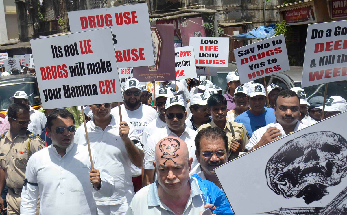 Ex.Home Minister Kripashnakar Singh during Anti Drug Drive Rally from Vakola to Kalina.