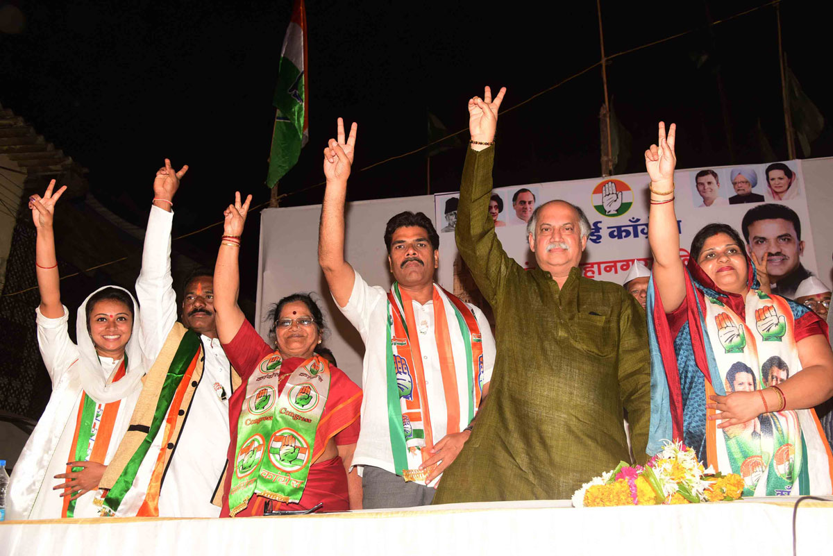 Congress Party Leader Gurudas Kamat during Election Campaign in Mumbai.