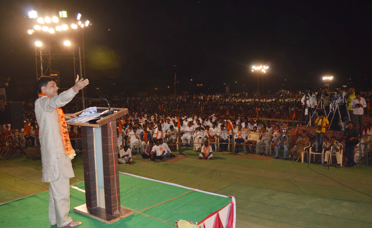 SHIV SANGRAM ORG.MARATHA AARKSHAN RALLY IN PRESENCE OF MLC VINAYAKRAO METE AT BEED DIST.