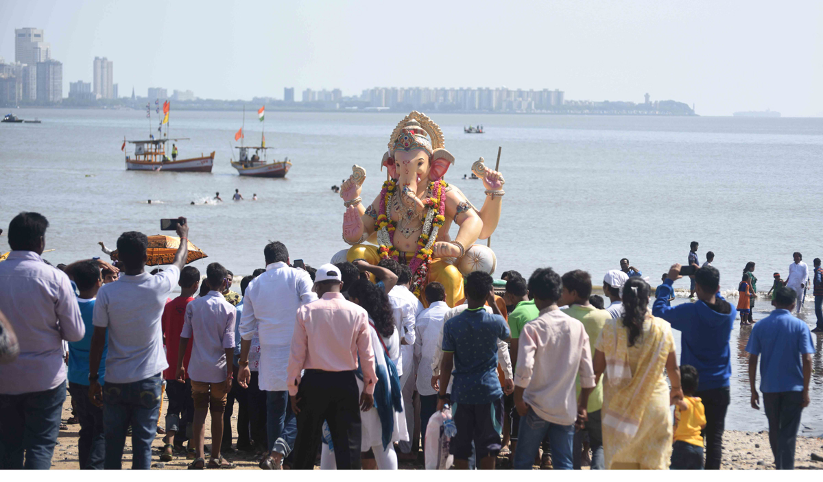 Ganpati Bappa Idol Immersion in Mumbai.