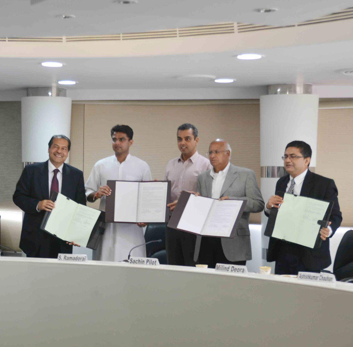 Hon'ble MINISTERS SACHIN PILOT & MILIND DEORA DURING YOUTH PARLIAMENT 2013 AT BSE.