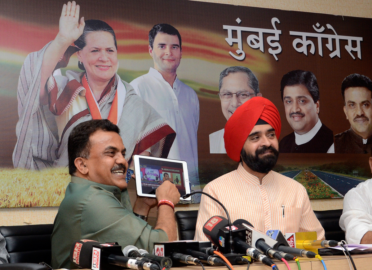 Mumbai Congress President Sanjay Nirupam Press Conference at Rajiv Gandhi Bhavan.